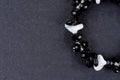 Black and white pearl bracelet on black Royalty Free Stock Photo