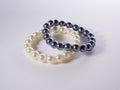 Black and white pearl bracelets