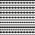 Black and white pearls necklaces strings, seamless pattern, vector Royalty Free Stock Photo