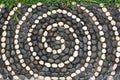Black and white pebbles mosaic floor Royalty Free Stock Photo