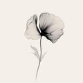 Ethereal Illustration Of A Minimalist Pansy Flower