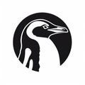 Black And White Penguin Logo Vector Illustration