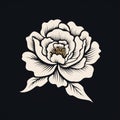 Peony Flower Logo In Japanese Folklore-inspired Art Style Royalty Free Stock Photo