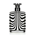 Black and white perfume bottle isolated on white background Royalty Free Stock Photo