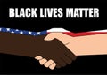 Black and White Person with a Handshake for the Conceprt of Black Lives Matter Royalty Free Stock Photo