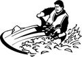 Black and White Personal Watercraft Illustration Royalty Free Stock Photo