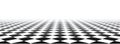 Black and white perspective checkered banner.