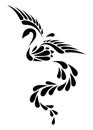 Black and White Phoenix Tribal Tattoo Royalty Free Stock Photo