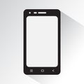 Black and white phone icon. Vector illustration