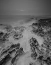 Black and white photo beach sea ocean