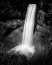 Black and White Photo of Brandywine Falls at the Sea to Sky Highway between Squamish and Whistler Royalty Free Stock Photo