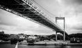 Black and white photo of a bridge in Kopenhagen