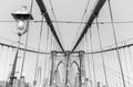 Black and white photo of the Brooklyn Bridge, NYC Royalty Free Stock Photo