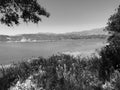 Black And White Photo Of Cachuma Lake, California