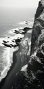 Black And White Aerial Photography: Captivating Cliffs And Serene Seas