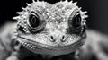 Close-up Portrait Of A Symmetrical Lizard With Shiny Eyes