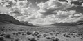 A black and white photo capturing the beauty of a desert landscape. Suitable for various creative projects Royalty Free Stock Photo