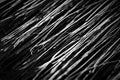 Black and white photo. Details of the bristles of brush close up. Royalty Free Stock Photo