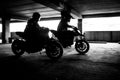 two motorcycle stunt race on fast bike