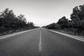 Empty provincial road at Greece. Royalty Free Stock Photo