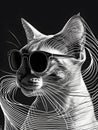 A black Felidae wearing sunglasses, showcasing vision care with style