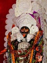 Closeup Colorful photo of goddess kali worshipped in India Royalty Free Stock Photo