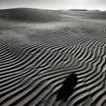 Sandy Desert With Wavy Monochromatic Contemplation