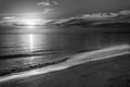 Black and white photo of  idyllic sunset Royalty Free Stock Photo