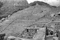 Black & White photo of Machu Picchu Terraces