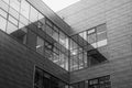 Black and white photo of modern office building windows. Modern architecture Royalty Free Stock Photo
