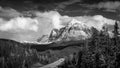 Black and White Photo of Mount Fitzwilliam in the Rocky Mountains