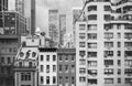 Black and white photo of New York buildings, USA Royalty Free Stock Photo