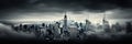 black and white photo of new york city skyline Royalty Free Stock Photo