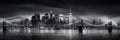 black and white photo of new york city skyline Royalty Free Stock Photo