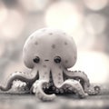 A black and white image of an cartoon octopus, AI Royalty Free Stock Photo