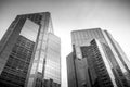 Black and white photo of office towers in Calgary Royalty Free Stock Photo