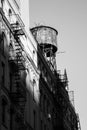 Black and White Photo of old water tower Royalty Free Stock Photo
