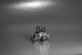 Black and white photo of a rare toy car made of metal. Royalty Free Stock Photo