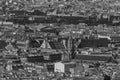 black and white photo of roofs of Paris Royalty Free Stock Photo