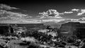 Black and White Photo of Shafer Trail Overlook in Canyonlands National Park Royalty Free Stock Photo