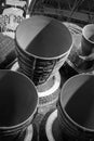 Black and White photo of Space Shuttle Engine Royalty Free Stock Photo