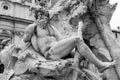 Statue of the god Zeus in Bernini`s Fountain of the Four Rivers Royalty Free Stock Photo