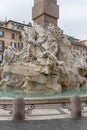 Statue of the god Zeus in Bernini`s Fountain of the Four Rivers in Piazza Navona Royalty Free Stock Photo