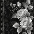 Black and White Photo of Three Roses