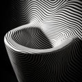 A black and white photo of a toilet bowl with swirls, AI