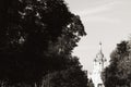 Black and white photo. View of the Orthodox Church Royalty Free Stock Photo