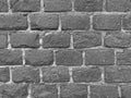 black and white photo of wall made of bricks Royalty Free Stock Photo