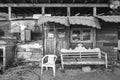 Close-up of a wooden shack