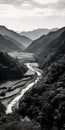 Stunning Black And White Japan Mountains Landscape: A National Geographic Style Photo