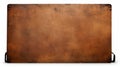 Rust Leather Sign Mockup - Rectangular Metal Plate With Shelf